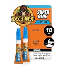Gorilla Super Glue, Two 3 Gram Tubes, Clear, (Pack of 1)