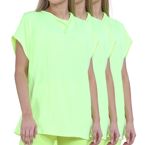 T-shirt surdimensionné femme haut manches courtes chauve-souris col large