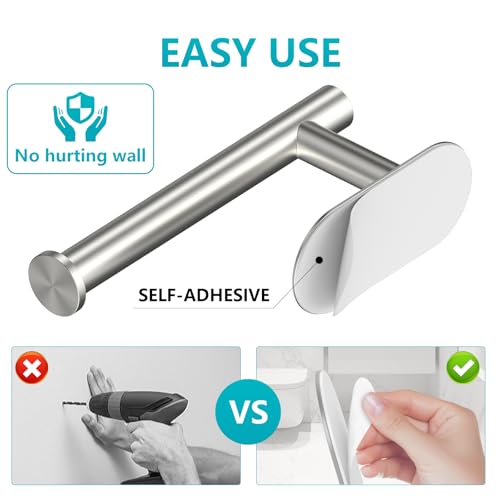 VMVN Adhesive Toilet Paper Holder,Toilet Paper Holders Wall Mount,Bathroom Toilet Roll Holder,Stainless Steel for RV