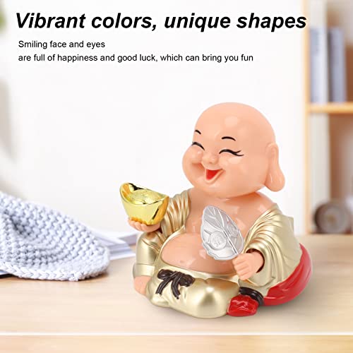 Haofy Smiling Buddha Decoration, Decorative Laughing Buddha Ornament Solar Automatic Nodding - Image 4