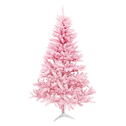 TIENDA EURASIA - Arbol de Navidad Rosa, Decoracion Navideña Original con Arbol de Navidad Rosa, Arbol de Plastico (120 cm)
