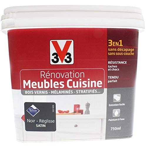 peinture rénovation cuisine réglisse satiné 0.75l - V33