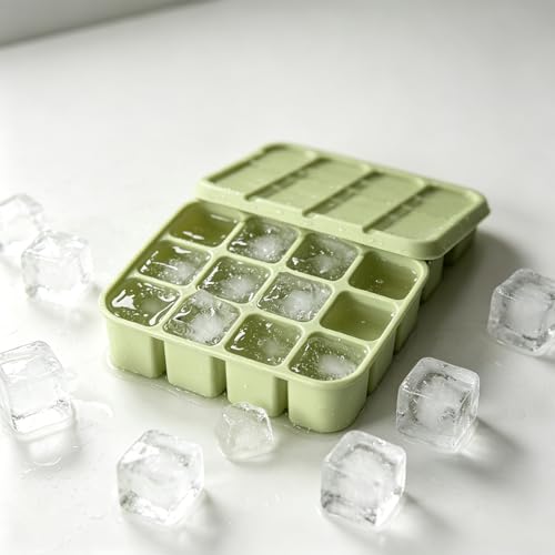 Bandeja de hielo de silicona con 12 cavidades y tapa miniatura 1