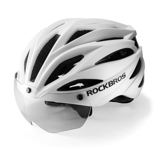 ROCKBROS Casque de Vélo avec Lunettes Amovible, Casque de Cyclisme Léger pour VTT VTC Vélo Route, Protection Tête Unisexe pour Hommes et Femmes Adulte,...