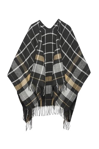 Image of Women's Shawl Wrap Poncho Ruana Cape Cardigan Sweater Open Front for Fall Winter Spring