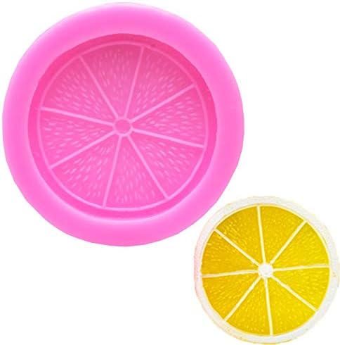 Miniatura 5 de Juego de 2 moldes de silicona para rebanadas de limón y frutas naranjas, para hacer dulces de fondant, moldes de chocolate, postres, cubitos de