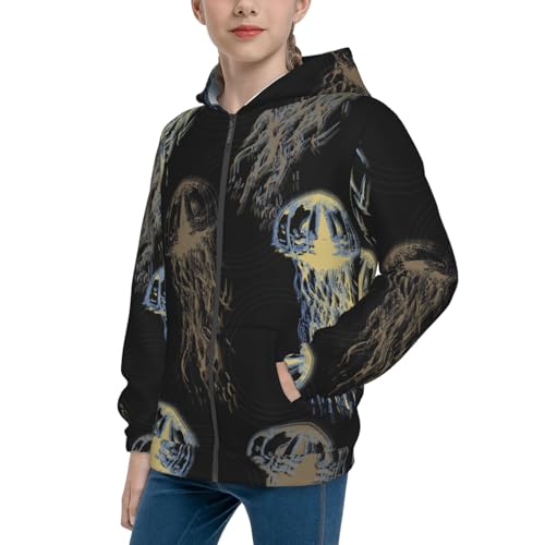 Jellyfish Kids Pullover Hoodies Boys Zip Up Sweatshirts Girls Athletic Clothes with Pocket