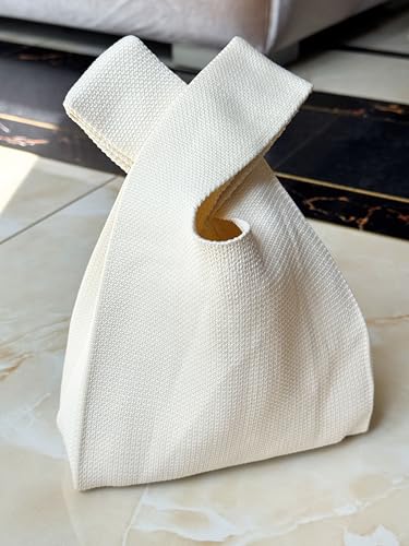 Image of Knot Bag, Mini Knit Tote Bag, Extra Thickened Japanese Knot Bag, Wristlet Handbag - 1 /2 /6 Pack
