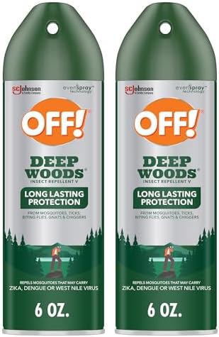 OFF! Deep Woods Insect Repellent Spray with 25 Percent DEET Provides up to 8 Hours of Mosquito Protection 6 Ounce (Pack of 2)