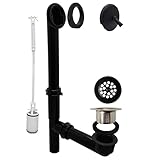 Westbrass 592144-62 Tubular Trip Bath Drain Assy, Matte Black