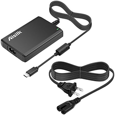Aisilk 45Watt USB C Charger Adapter for Chromebook Pixel, Nintendo Switch, New MacBook 2015/2016/2017, Mate Book, Dell XPS 12-9250 13-9350, Samsung W700, Galaxy C9 Pro, Moto Z and More