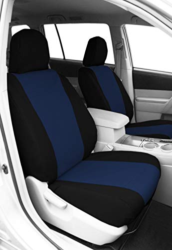 Center Captain Chairs Seats, CalTrend Cordura Seat Covers for 2007-2010 Chevrolet Suburban 1500|Chevrolet Tahoe|GMC Yukon XL 1500|GMC Yukon XL 2500 Blue Blue Insert with Black Trim