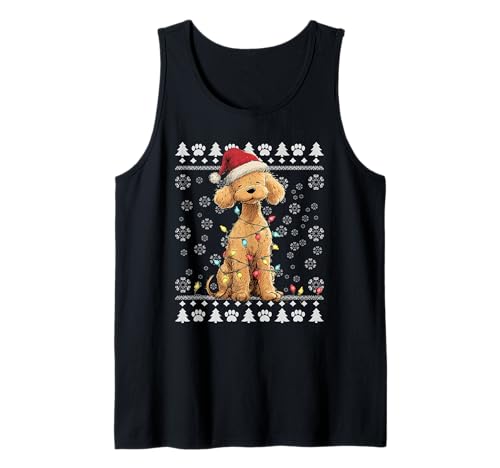 Pudel Weihnachten Hässlicher Pullover Lustiger Hund Xmas Tank Top