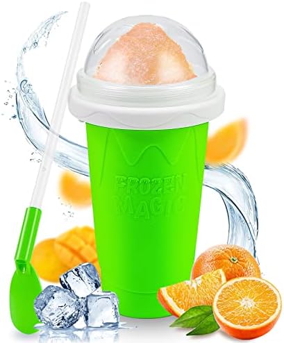 NUFR Slushie Maker – DIY Gefrorene Drinks, Großer Becher, Mit Strohhalm-Löffel, BPA-frei