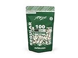 PURIZE White Aktivkohlefilter Regular Size 9 mm – 100 Stück Vorratspack - Made in Germany -Keramik‑Kappen - Kühl & Aromatisch