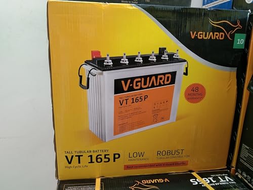 Image of V-Guard VT 165P Tall Tubular Battery, Low Maintenance, High Cyclic Life, 48 Months Warranty
