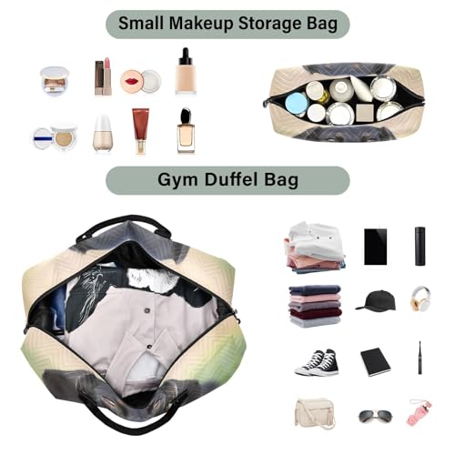 Large Travel Duffel Bag, Sitting Dachshund Sports Tote Gym Bag, Shoulder Weekender Overnight Bag for Women Men, Carry On Luggage with Toiletry Bags4