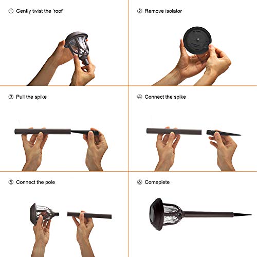 Excmark 10 Pack Solar Lights Outdoor Decorative, Solar Pathway Lights Outdoor, Solar Powered Garden Yard Lights For Walkway Sidewalk Driveway. (Brown, Warm White) #TOP6