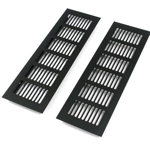 Grilles de ventilation noires en aluminium pour meuble et plinthe