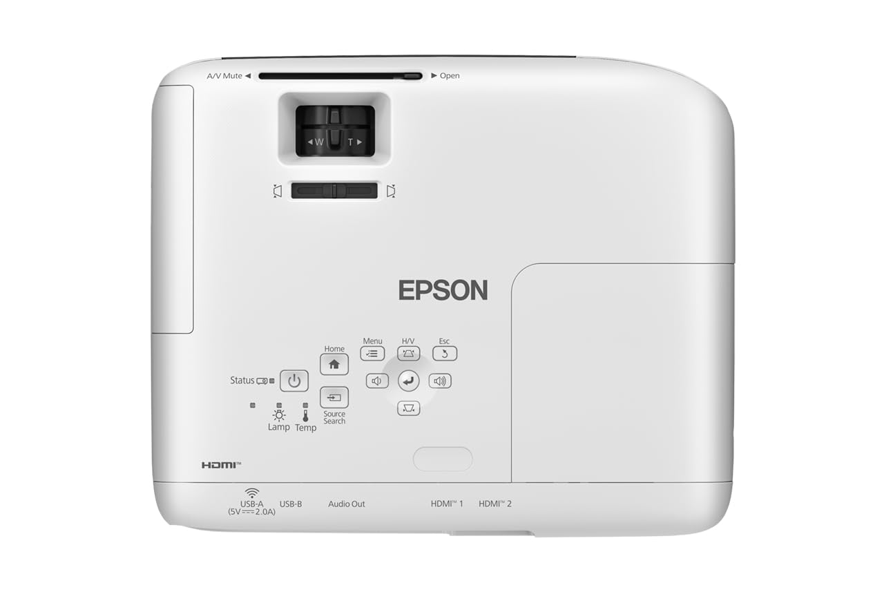 Epson EB-FH08 | Preisgünstiger Full-HD-Projektor | 3LCD | 3.600 Lumen | 322''-Projektionsfläche | Split-Screen | Einfache Einrichtung | 2X HDMI | Heim- und Gaming-Nutzung | Weiß