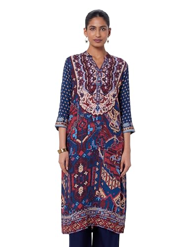 Image of BIBA Women Liva Straight Printed Kurta
