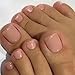 GLAMERMAID Press on Toenails, Airy Nude Gel Glue on Toe Nails, Glossy Toe Nails Reusable UV Finish Fake Nails Acrylic False Nails Manicure Kits for Women