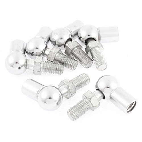 Aexit M10 x Shelf Brackets & Supports 18mm Male Thread Diameter Metal L Shaped Ball Joint Rod End Brackets Bearings 6pcs