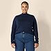 Amazon Essentials Women's Lightweight Mockneck Sweater (Available in Plus Size), Navy, Medium