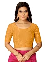 Design élégant à col rond : améliore le look traditionnel du sari avec une touche moderne. Tissu Dobby Cotton Lycra de qualité supérieure : combine la respirabilité du coton avec l'élasticité et le confort du Lycra. Manches mi-longues : offre un look...
