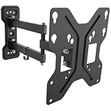 𝗙𝗢𝗡𝗖𝗧𝗜𝗢𝗡𝗦: Attache mural avec orientation de 180 degrés, quand le télé est de max 70cm de largeur. Accroche pour écran est inclinable de +/-15 degré. Distance du mur de 49-393mm