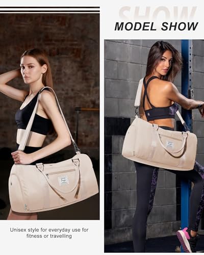Image of Gym Bag Womens Mens with Shoes Compartment and Wet Pocket Travel Duffel Bag for Women for Plane Sport Gym Tote Bags with Toiletry Bag Waterproof Weekend Overnight Carry on Bag Hospital Holdalls