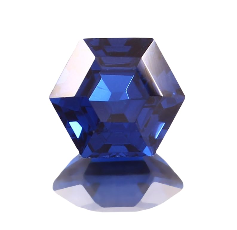 Saphir bleu facetté 10x10mm pour fabrication bijoux bricolage bague pendentif collier
