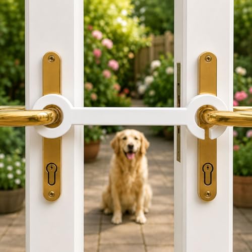 Flexible Door Hold XL for French & Patio Doors Hold-Open Door Restraint for Large Dogs Pet Access & Ventilation 26cm Controlled Opening White Clamp-On Door Holder