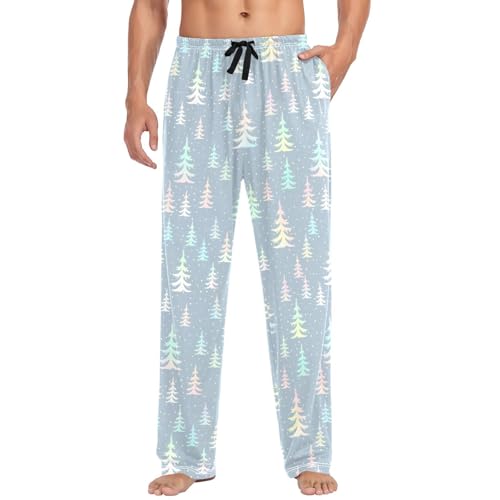 Mens Cotton Pajama Pants Christmas Halloween Sleepwear Pj Bottoms Lightweight Lounge Pants S-XXL