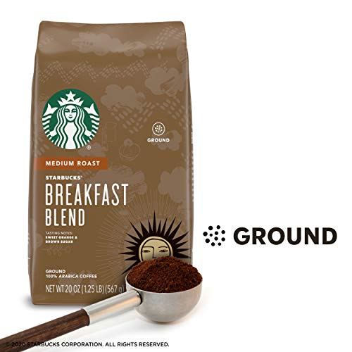 Image of Starbucks Medium Roast Ground Coffee - Breakfast Blend - 100% Arabica - 6 bags (20 oz. each)
