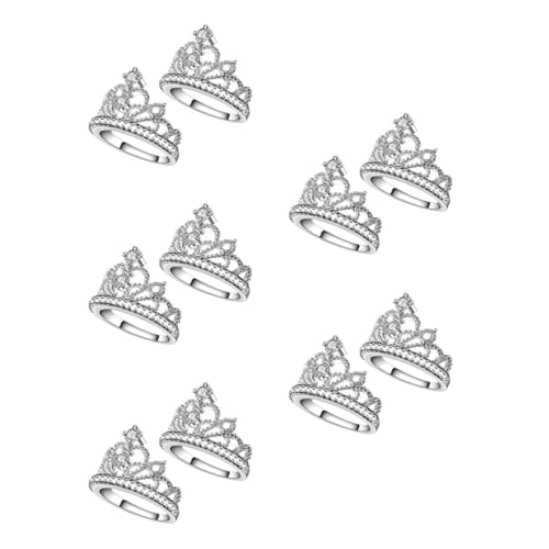 PACKOVE 5 Juegos Anillo De Anillo De Joyería De Moda Anillos Delicados Para Mujer Anillos De Promesa Para Mujeres Anillo De Mujer Cuproníquel Silver 2 Piezas * 5