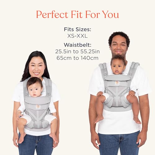Ergobaby Omni Classic Baby Carrier Newborn to Toddler - Breathable Baby Carriers for Summer - All-Position Carrier with Lumbar Support (7-45 Pounds), Cotton, Pure Black
