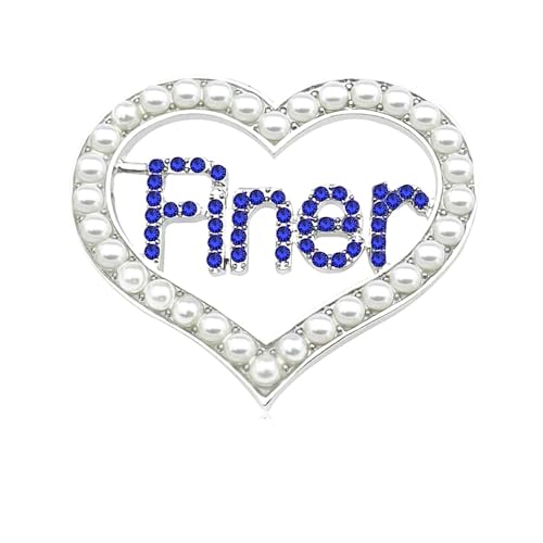 Image of Sorority Silver Soror Heart Letters Finer Brooch Zeta Greek Society Jewelry For Women
