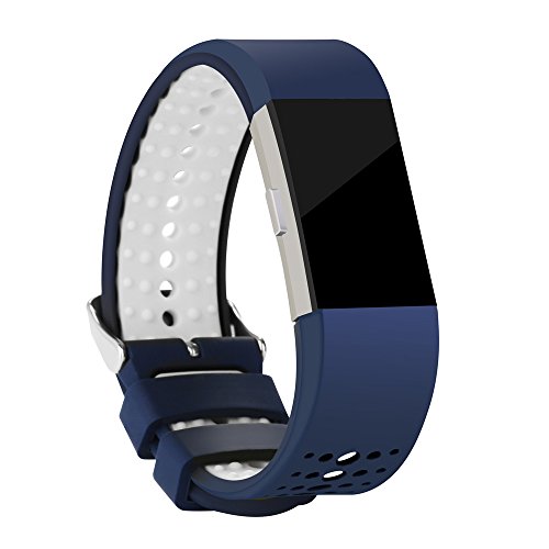 Usitek Fitbit Charge 2 Bands,Classic Fitness Replacement Band Accessories Wrist Band with Adjustable Buckle for Fitbit Charge 2 Heart Rate+Fitness Wristband Large Small.