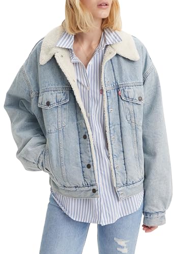 Levi's 90S Sherpa Trucker, Giacchetto Denim Donna, Morning Sunlight, - 4