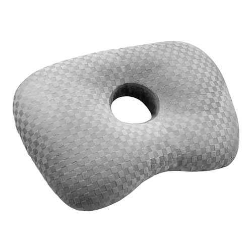 Almohada perforadora | Almohada de dona lateral para dormir | Cojín acolchado ergonómico transpirable de viaje cómodo apoyo para el hogar, oficina, apartamento, carretera