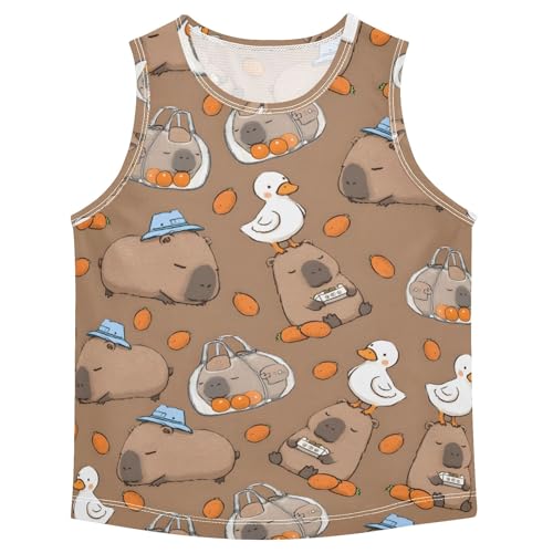 Boys' Tank Top Shirt Capybara Duck Carrot Pattern Sleeveless T-Shirts