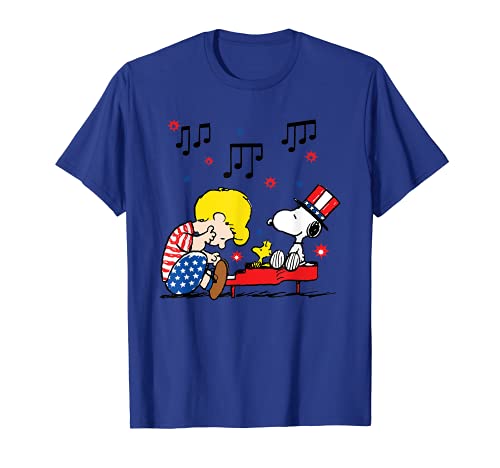 Peanuts Schroeder and Snoopy Americana T-Shirt