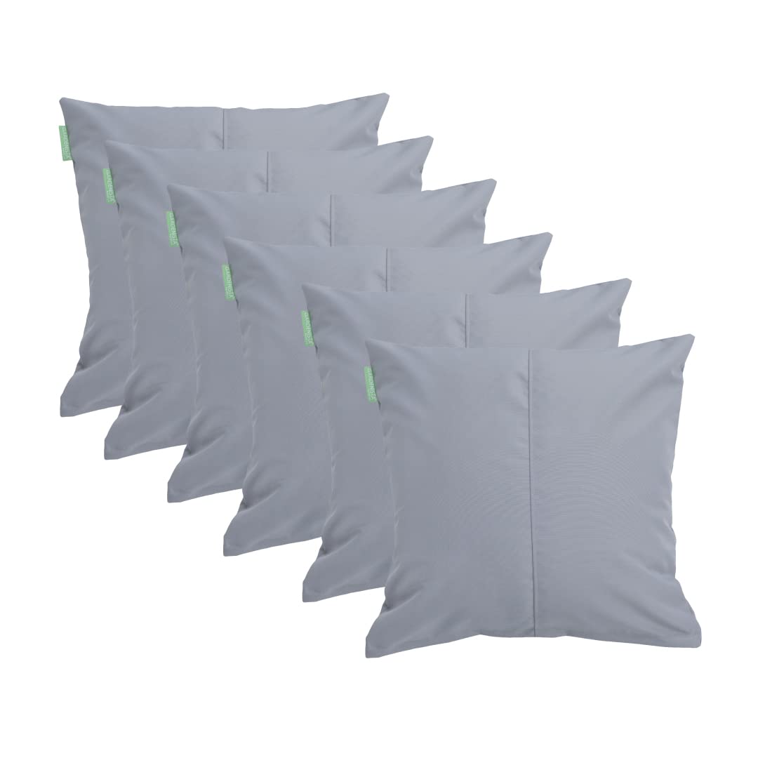 Gardenista Grey Large Garden Scatter Cushion | Water Resistant Hollowfibre Filled Outdoor Seating Furniture Pillow | Great For Patio Rattan Chairs | Comfy & Lightweight (6, )