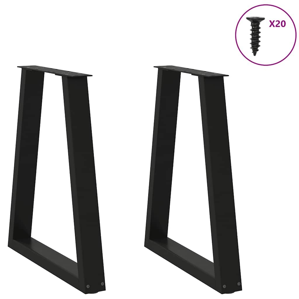 vidaXL Gambe per tavolo da pranzo a forma di V 2 pz nere 60x(72-73,3) cm in acciaio