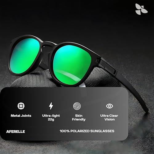 Image of Aferelle | IUnisex Round TAC Polarized Sunglasses | For Bike Riders | Running | Outdoor | Sports | Medium
