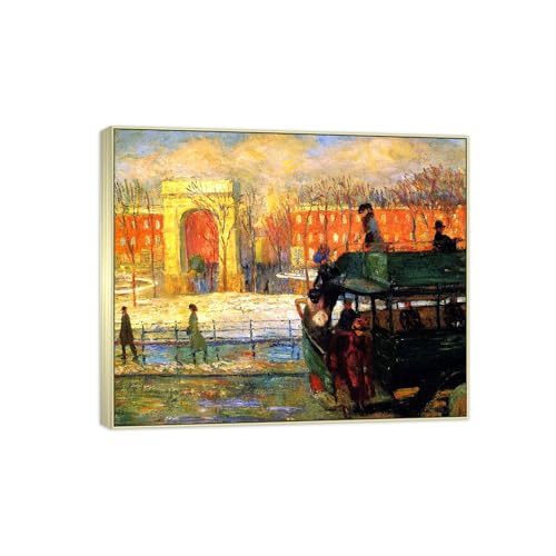 Tableau d'art William Glackens Bus cadre argenté haut de gamme