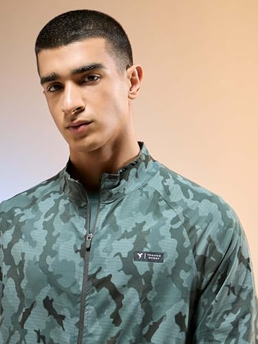 Image of TECHNOSPORT Men's Slim Fit Printed Regular Jacket With TS Flexi, SPF50+, Quick Dry for Regular Use