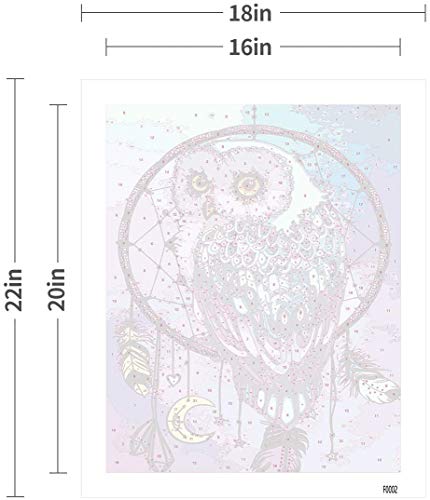 Gronda Schilderen DIY blauwe uil vogel dieren afbeelding dromenvanger paars set natuur schilderij DIY decor slaapkamer… - Image 8