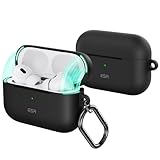 ESR AirPods Pro2 ケース（2023/2022/2019）AirPods Pro ケース（USB-C/Lightningケーブル）対応 マグネット蓋 カラビナ付き完全落下保護カバー Cloudシリーズ ブラック